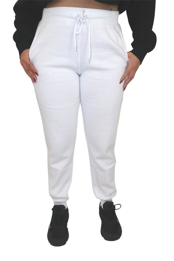 Let's Chill Fleece Joggers - White